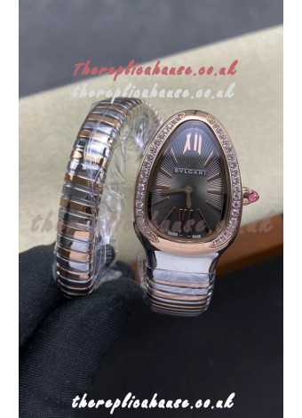 Serpenti Two Tone Grey Dial Super Clone Replica Watch