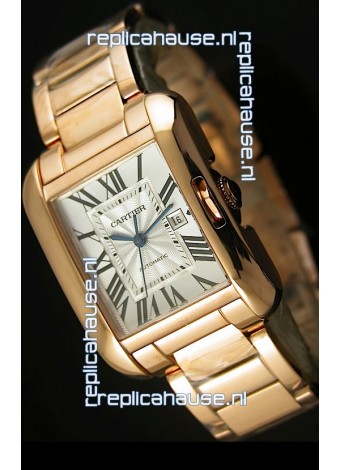 Cartier Tank Anglaise Mid Sized Swiss Watch Pink Gold - 1:1 Mirror Replica Watch