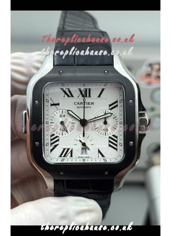 Cartier Santos XL DLC Coating White Dial 43MM Swiss Replica Watch 