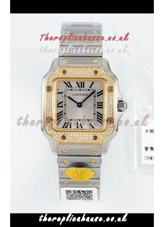 Cartier Santos Swiss Quartz 27MM Two Tone Super Clone Watch