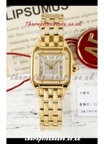 PANTHERE de Cartier 22mm Diamonds Dial Yellow Gold Super Clone Watch