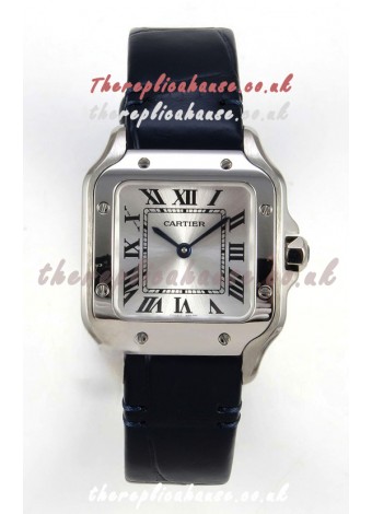Cartier Santos Swiss Quartz 27MM Steel Leather Strap Super Clone Watch