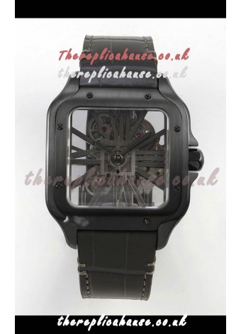 Santos De Cartier Super Clone Watch in Skeleton Dial PVD MLF Coating