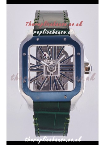 Santos De Cartier Super Clone Watch in Skeleton Dial Two Tone Case
