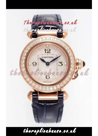 Pasha De Cartier Rose Gold Casing Watch 30MM Super Clone Watch 