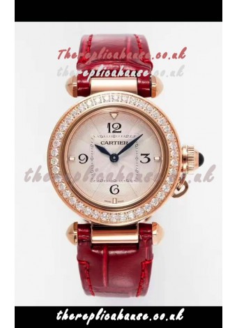 Pasha De Cartier Rose Gold Casing Watch 30MM Super Clone Watch 