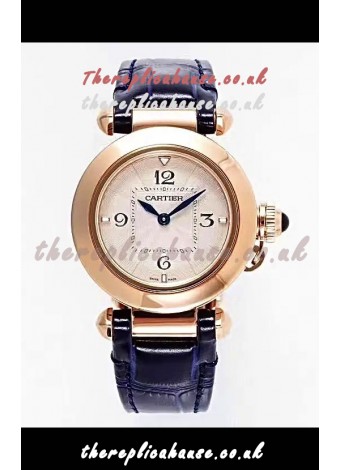 Pasha De Cartier Rose Gold Casing Watch 30MM Super Clone Watch 