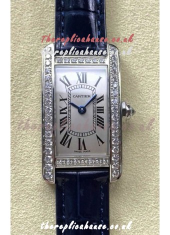 Cartier Tank Americaine Swiss Quartz 19mm Steel Casing Swiss Replica Watch 
