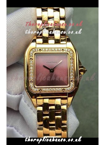 PANTHERE de Cartier 22MM Red Dial Diamonds Super Clone Watch 
