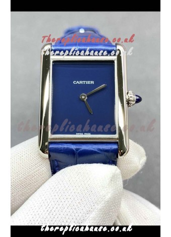 Cartier Tank Louis 25MM Swiss Quartz Blue Dial Watch 