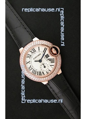 Cartier Swiss Ladies Replica Watch in Rose Gold Casing