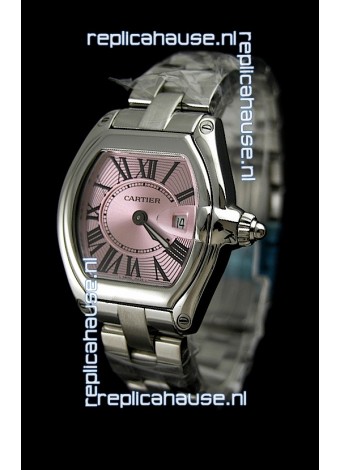 Cartier Roadster Ladies Watch - 1:1 Mirror Replica Watch in Pink Dial