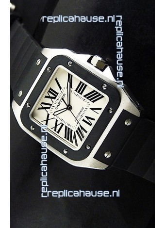 Cartier Santos Swiss Replica Watch in White Dial
