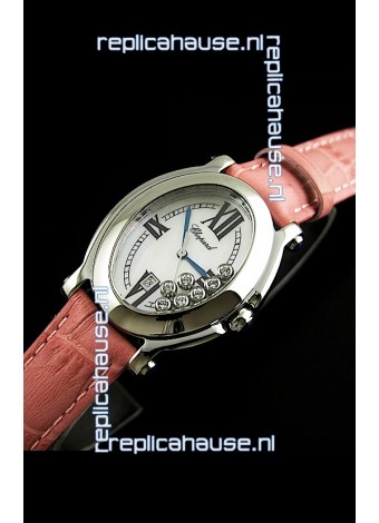 Chopard Happy Sport Swiss Replica Watch in Pink Strap