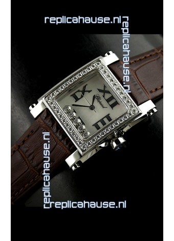 Chopard Happy Sport Swiss Replica Watch in Brown Strap