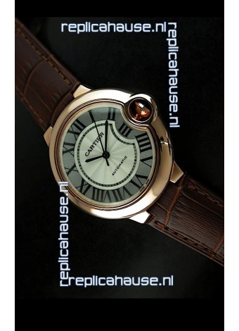 Ballon De Cartier Swiss Replica Watch in Rose Gold - 1:1 Mirror Replica 