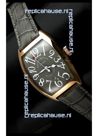 Franck Muller Black Casa Japanese Replica Watch in Grey Dial