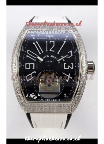 Franck Muller V45 Tourbillon Stainless Steel Diamonds Super Clone Watch 