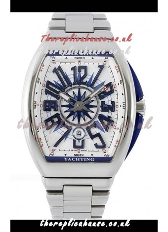 Franck Muller Vanguard Yachting V45 Stainless Steel White Dial Swiss Replica Watch