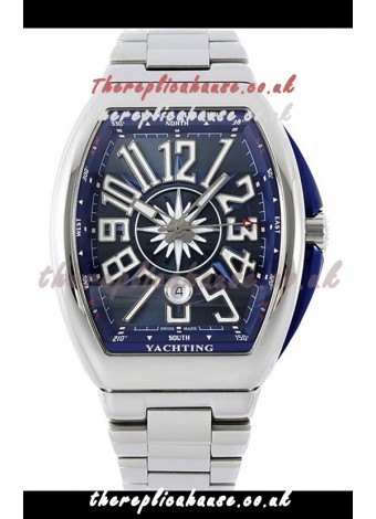 Franck Muller Vanguard Yachting V45 Stainless Steel Blue Dial Swiss Replica Watch