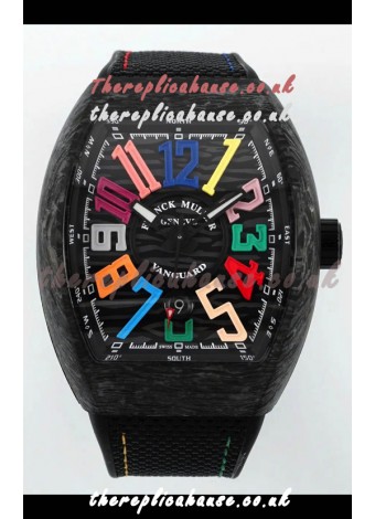 Franck Muller Super Clone Vanguard V45 Racing Carbon Watch in Nylon Strap