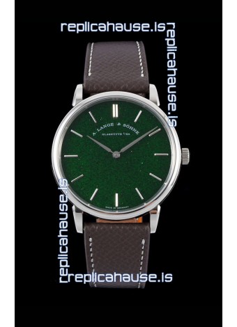 A.Lange & Sohne Saxonia Thin Swiss Replica Watch Steel Case Green Dial
