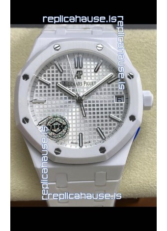 Audemars Piguet Royal Oak 15500 White Ceramic Super Clone Replica Watch 