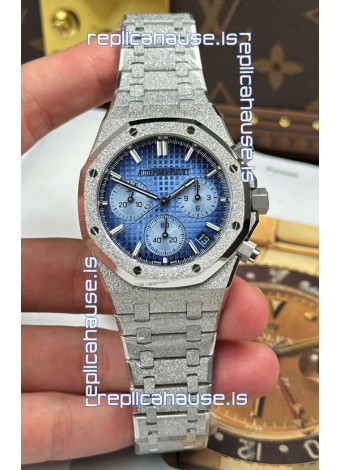 Audemars Piguet Super Clone oyal Oak Chronograph 26240BC Frosted Blue Dial Watch 