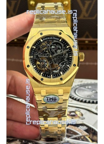 Audemars Piguet Royal Oak Super Clone Openworked Yellow Gold Watch
