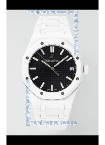 Audemars Piguet Royal Oak 15500 White Ceramic Super Clone Black Dial Watch 