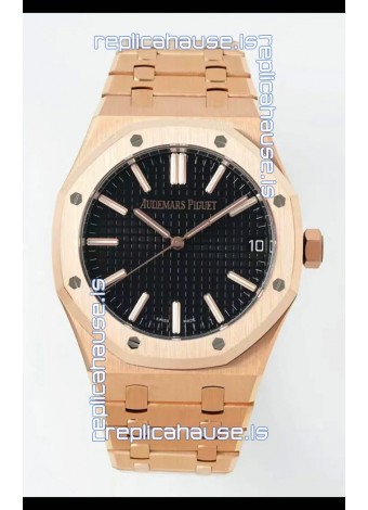 Audemars Piguet Royal Oak 15510OR 41MM Rose Gold Black Dial Super Clone Replica Watch