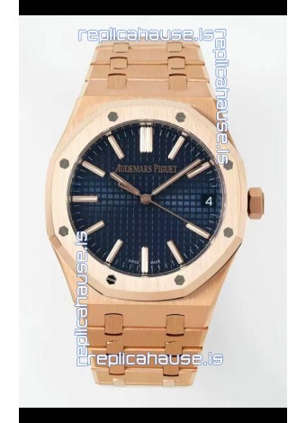 Audemars Piguet Royal Oak 15510OR 41MM Rose Gold Blue Dial Super Clone Replica Watch