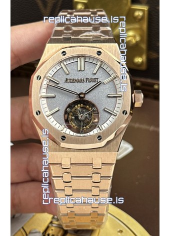 Audemars Piguet Royal Oak 26730OR Flying Tourbillon 41mm in 904L Rose Gold with Grey Dial