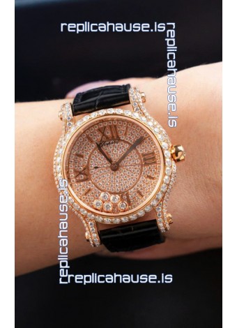 Chopard Happy Diamonds Mossanites Edition Super Clone Quartz Watch