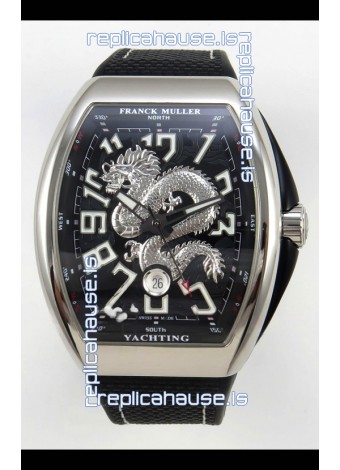 Franck Muller Vanguard Super Clone Yachting Dragon V45 Black Dial Stainless Steel Case Watch 