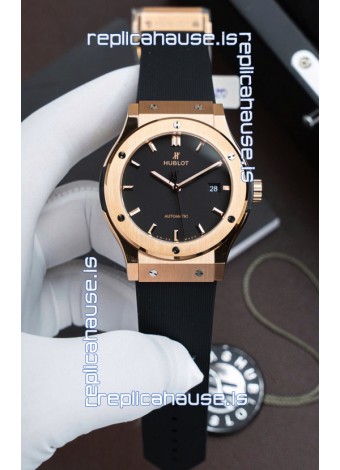 Hublot Super Clone Classic Fusion Titanium Rose Gold Black Dial 42MM Watch