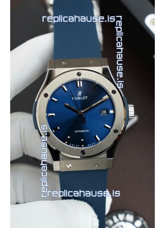 Hublot Super Clone Classic Fusion Titanium Blue Dial 42MM Watch