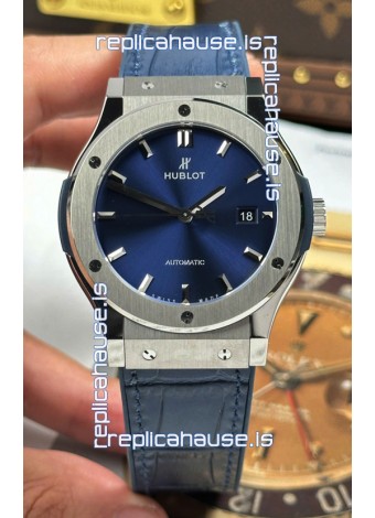 Hublot Super Clone Classic Fusion Titanium Blue Dial 42MM Watch