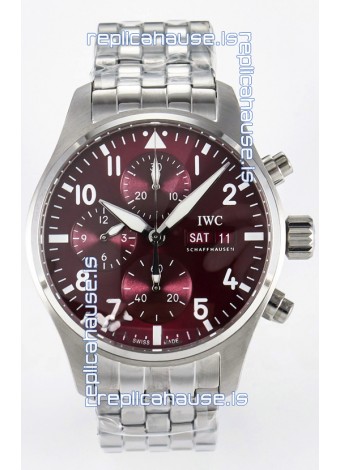IWC Super Clone Pilot Chronograph Edition Red Dial Swiss Replica Watch 