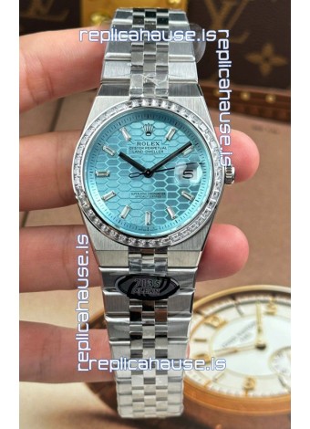 Rolex Land-Dweller 127336 Ice Blue Honeycomb 40MM Swiss Replica Watch 