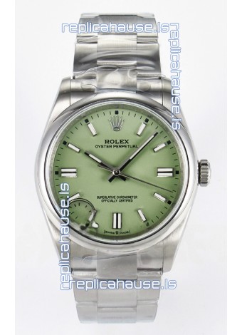 Rolex Oyster Perpetual Super Clone REF#126000 36MM Pistachio Dial Swiss Replica