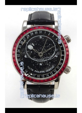 Patek Philippe Grand Complications 6102 Black Dial Red Diamonds Swiss Replica Watch 