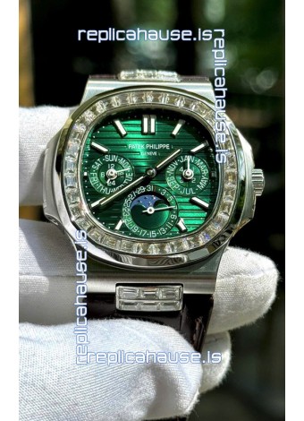 Patek Philippe Nautilus 5740 Perpetual Calendar Stainless Steel Green Dial Swiss Replica Watch