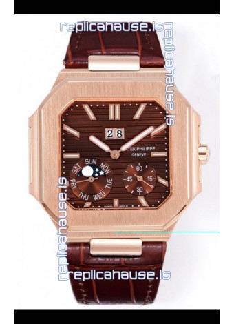 Patek Philippe Cubitus 5822 Rose Gold Casing Brown Dial Swiss Replica Watch