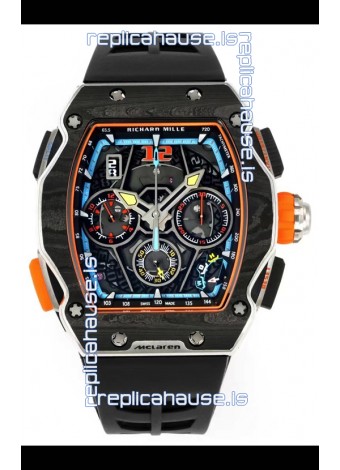 Richard Mille Super Clone RM65-01 Carbon Casing Replica Watch in Black Strap 