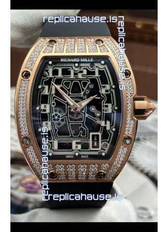 Richard Mille RM67-01 Rose Gold Mossanites Casing 1:1 Swiss Replica Watch