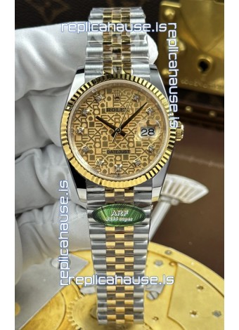 Rolex Datejust Super Clone Cal.3235 Brown Computer Dial 2 Tone Yellow Gold Casing Watch 36MM