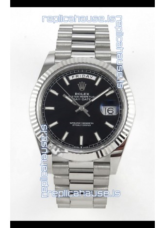 Rolex Day Date Super Clone Black Dial 40MM 210 Grams Swiss Replica watch 