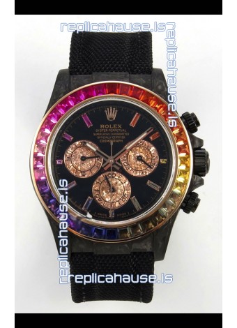 Rolex Daytona DiW Carbon Edition Watch - Forged Cabon Casing 1:1 Mirror Replica