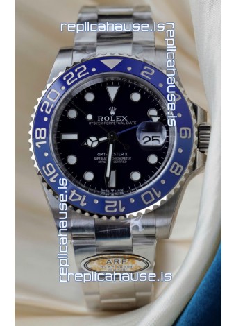 Rolex GMT Masters Super Clone Custom Ceramic Bezel Black Dial Watch 